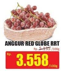 Promo Harga Anggur Red Globe RRT per 100 gr - Hari Hari