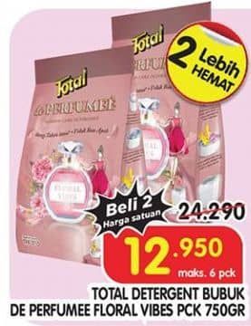 Promo Harga Total Detergent Powder de Perfumee 750 gr - Superindo