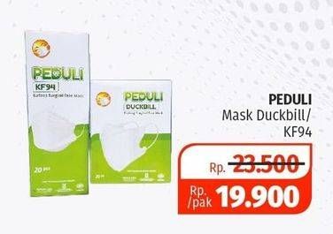 Promo Harga PEDULI Masker Duckbill, KF94 20 pcs - Lotte Grosir