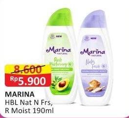 Promo Harga Marina Hand Body Lotion Natural Nutri Fresh, Natural Rich Moisturizing 190 ml - Alfamart