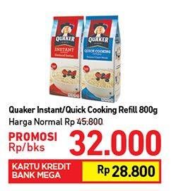 Promo Harga Quaker Oatmeal Original 800 gr - Carrefour