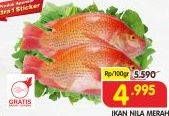 Promo Harga Ikan Nila Merah per 100 gr - Superindo