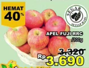 Promo Harga Apel Fuji RRC per 100 gr - Giant