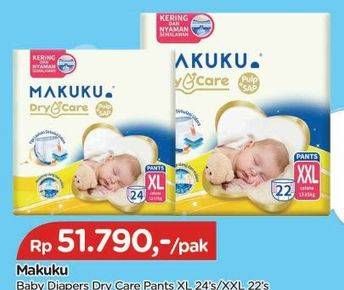 Promo Harga Makuku Dry & Care Celana XL24, XXL22 22 pcs - TIP TOP