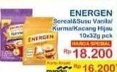 Promo Harga ENERGEN Cereal Instant Vanilla, Kurma, Kacang Hijau per 10 sachet 30 gr - Indomaret