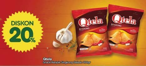 Promo Harga Qtela Keripik Singkong Balado 185 gr - TIP TOP