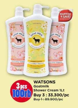 Promo Harga WATSONS Goat Milk Shower Cream 1 ltr - Watsons