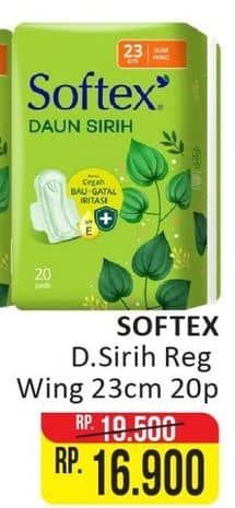 Promo Harga Softex Daun Sirih Wing 23cm 20 pcs - Alfamart