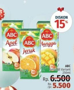 Promo Harga ABC Juice All Variants 250 ml - LotteMart