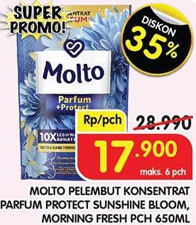 Promo Harga Molto All in 1 Pink Sunshine Bloom, Blue Morning Fresh 680 ml - Superindo