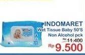 Promo Harga INDOMARET Wet Tissue Baby Non Alkohol 50 sheet - Indomaret