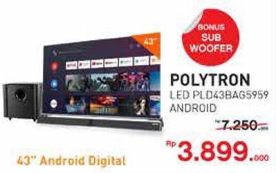 Promo Harga Polytron PLD 43BAG5959 Smart TV Cinemax Soundbar 43 inch   - Yogya