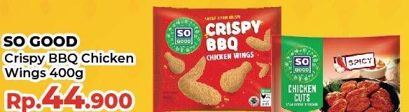 Promo Harga So Good Crispy BBQ Chicken Wings 400 gr - Yogya