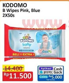 Kodomo Baby Wipes 50 pcs Diskon 20%, Harga Promo Rp11.500, Harga Normal Rp14.400,  Cashback Rp5.000 dengan GOPAY min transaksi Rp15.000