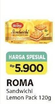 Promo Harga ROMA Sandwichi Crackers Krim Lemon 114 gr - Alfamart