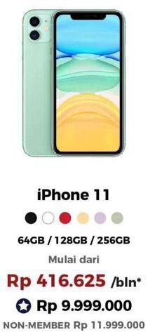 Promo Harga APPLE iPhone 11 | Liquid Retina HD LCD 6.1 inci - Kamera 12MP 128GB, 256GB, 64GB  - Erafone