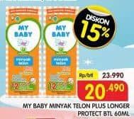 Promo Harga My Baby Minyak Telon Plus Longer Protection 60 ml - Superindo
