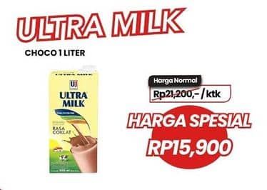 Promo Harga Ultra Milk Susu UHT Coklat 1000 ml - Carrefour