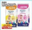 Promo Harga Paseo Baby Wipes With Chamomile Extract, With Jojoba Oil per 2 pcs 50 sheet - Alfamart
