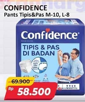 Promo Harga Confidence Adult Pants Tipis & Pas Di Badan M10, L8 8 pcs - Alfamart