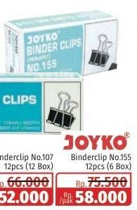 Promo Harga Joyko Binderclip 155 per 6 box 12 pcs - Lotte Grosir