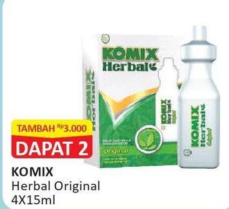 Promo Harga KOMIX Herbal Obat Batuk Original per 4 sachet 15 ml - Alfamart