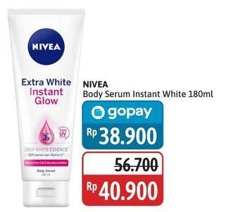 Promo Harga Nivea Body Serum Extra White Instant Glow SPF 33 180 ml - Alfamidi