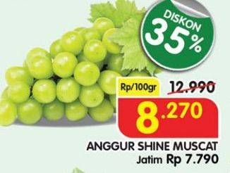 Promo Harga Anggur Shine Muscat 100 gr - Superindo