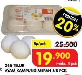 Promo Harga 365 Telur Ayam Kampung 6 pcs - Superindo