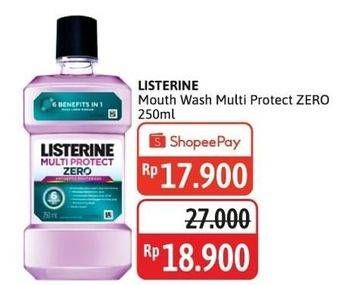 Promo Harga Listerine Mouthwash Antiseptic Multi Protect Zero 250 ml - Alfamidi