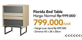 Promo Harga FLORIDA End Table 45x38x58cm  - Carrefour