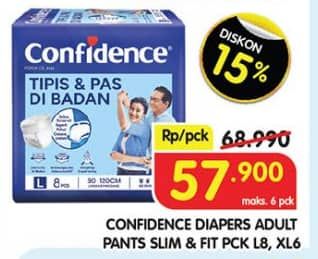 Promo Harga Confidence Adult Pants Tipis & Pas Di Badan L8, XL6 6 pcs - Superindo