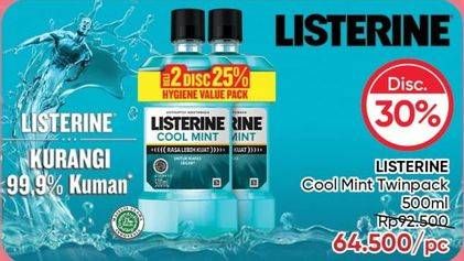 Promo Harga LISTERINE Mouthwash Antiseptic Cool Mint 500 ml - Guardian