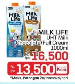 Promo Harga Milk Life UHT Cokelat, Full Cream 1000 ml - LotteMart