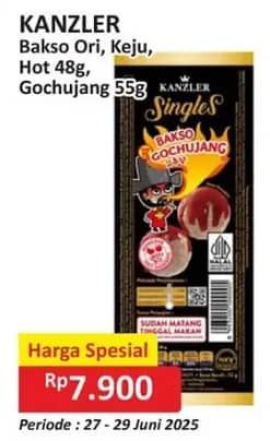 Promo Harga Kanzler Singles Bakso Gochujang, Hot, Keju, Original 48 gr - Alfamart