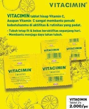 Promo Harga VITACIMIN Vitamin C - 500mg Sweetlets (Tablet Hisap) 2 pcs - Guardian