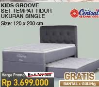 Promo Harga CENTRAL SPRING BED Kids Groove 2 in 1 Bed Set 120x200cm  - COURTS