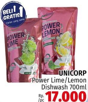 Promo Harga UNICORP Sabun Cuci Piring Buah dan Sayur Power Lemon, Power Lime 700 ml - LotteMart