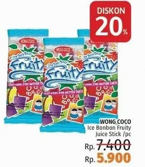 Promo Harga WONG COCO Ice Bon Bon Fruity per 5 pcs 80 gr - LotteMart