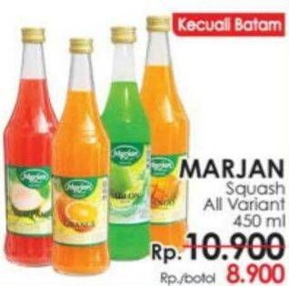 Promo Harga MARJAN Syrup Squash All Variants 450 ml - Indomaret