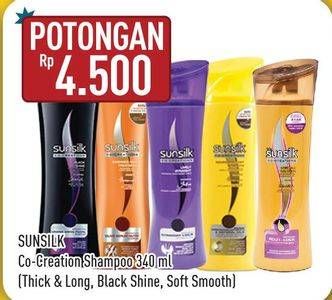 Promo Harga SUNSILK Shampoo Thick Long, Black Shine, Soft Smooth 340 ml - Hypermart