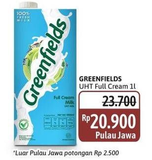 Promo Harga Greenfields UHT Full Cream 1000 ml - Alfamidi