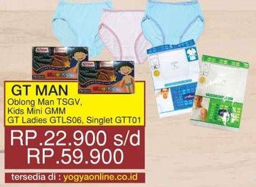 Promo Harga GT Man Oblong Pria/Kids Mini/GT Ladies  - Yogya