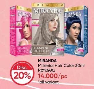 Promo Harga MIRANDA Hair Color All Variants 30 ml - Guardian
