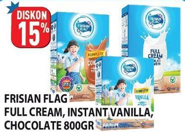 Promo Harga Frisian Flag Susu Bubuk Full Cream, Instant, Cokelat 800 gr - Hypermart