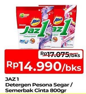 Promo Harga Attack Jaz1 Detergent Powder Semerbak Cinta, Pesona Segar 800 gr - TIP TOP