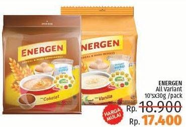 Promo Harga ENERGEN Cereal Instant All Variants per 10 sachet 30 gr - LotteMart