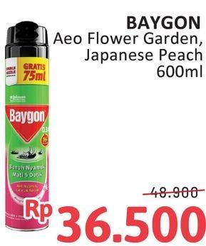 Promo Harga Baygon Insektisida Spray Flower Garden, Japanese Peach 600 ml - Alfamidi