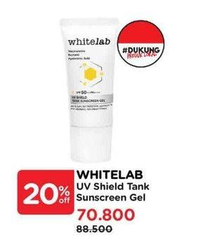 Promo Harga Whitelab UV Shield Tank Sunscreen Gel SPF 50++ PA++++ 30 gr - Watsons