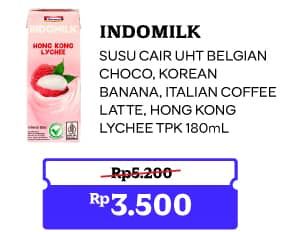 Promo Harga Indomilk Korean Series Belgian Chocolate, Seoul Banana, Italian Coffee Latte, Hong Kong Lychee 180 ml - Indomaret